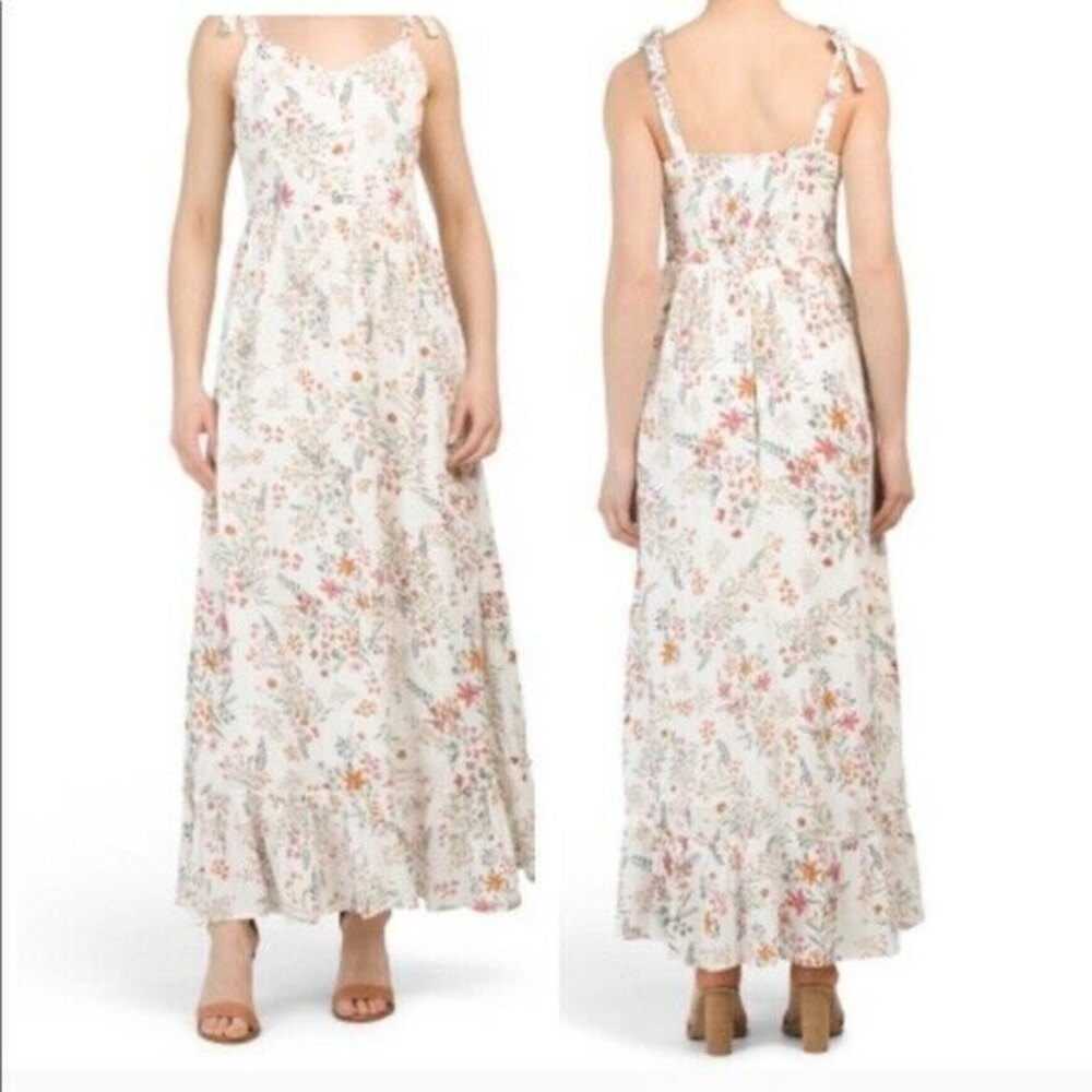 Rachel Zoe Maxi Dress Floral Ruffled Lined Womens Size 6